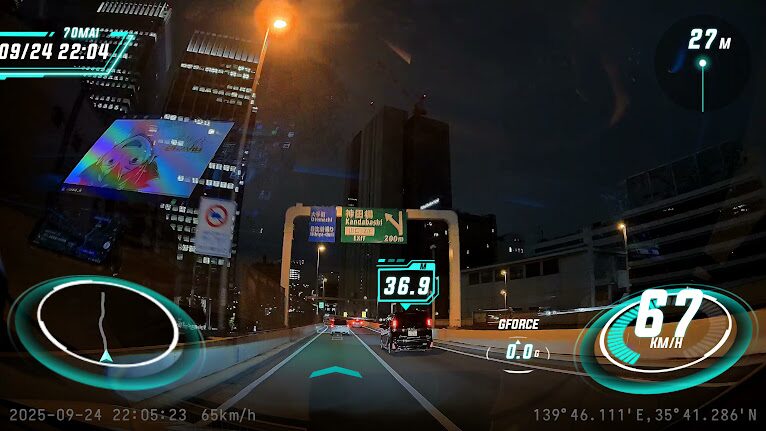 70mai Dash Cam 4K T800ドライブ映像（首都高速）
