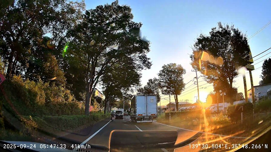 70mai Dash Cam 4K T800ドライブ映像・朝日