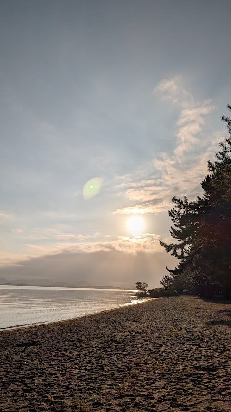 マイアミ浜オートキャンプ場から見た日の出