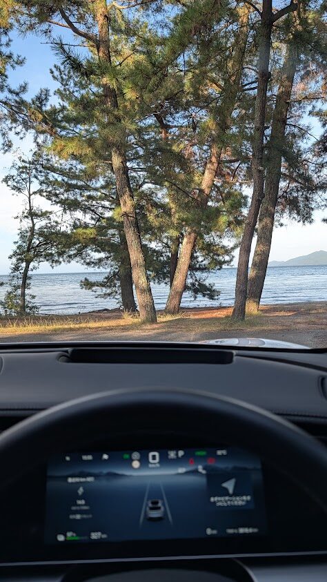 マイアミ浜オートキャンプ場の車窓