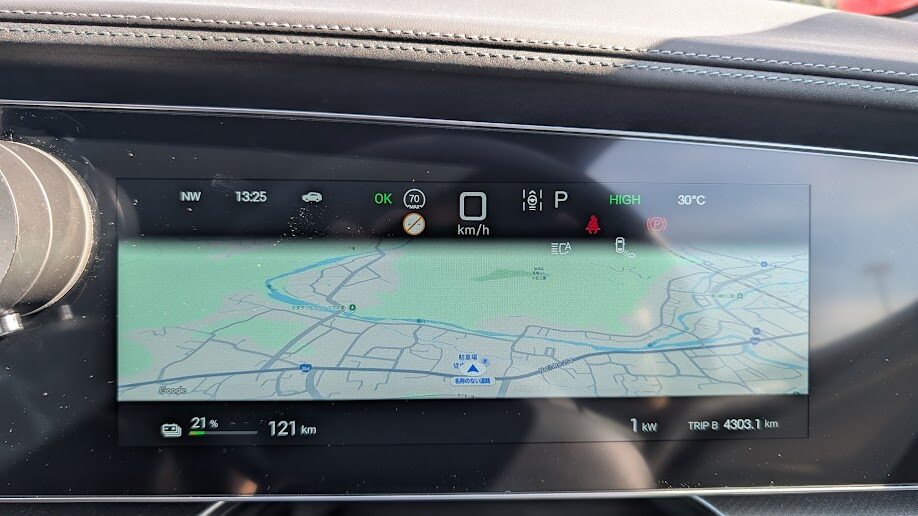 計器のコンビネーションメーターでGoogleマップが表示されて感動しがち