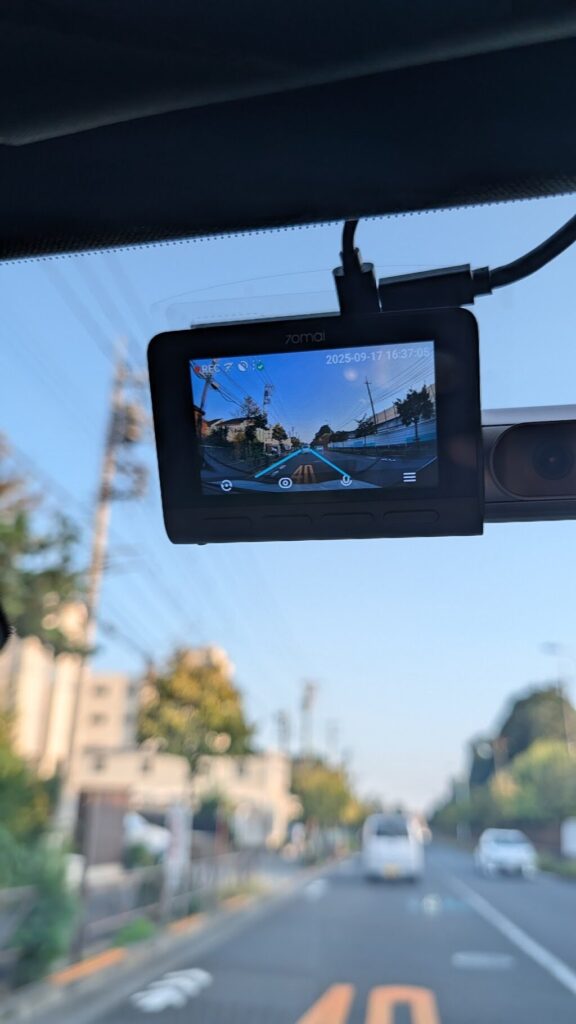 SEALION7でオススメのドライブレコーダー4K画質の実際の取り付け画像