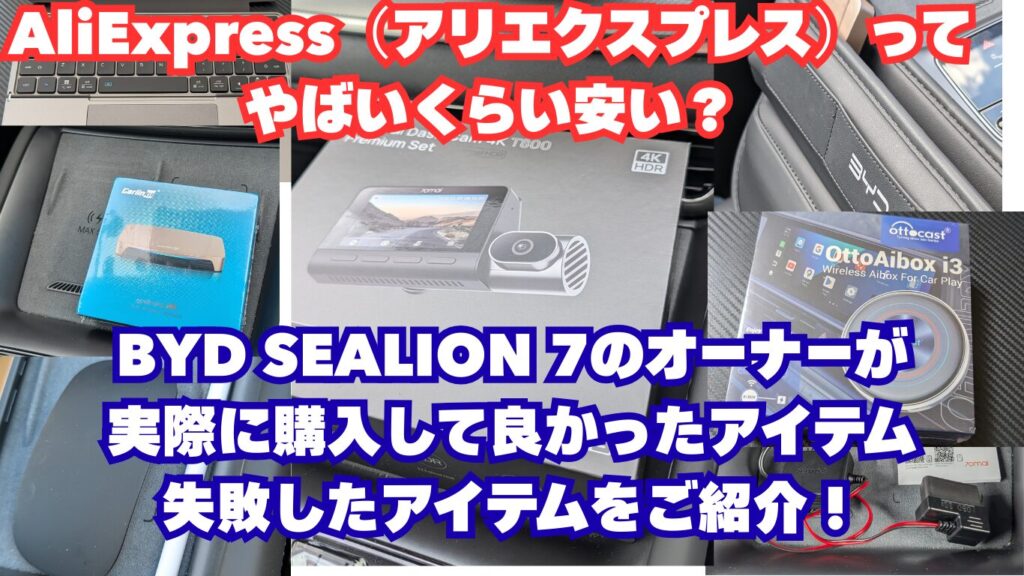 AliExpress(アリエクスプレス)って、やばいくらい安い?BYD SEALION 7のオーナーが実際に購入して良かったアイテム・失敗したアイテムをご紹介!