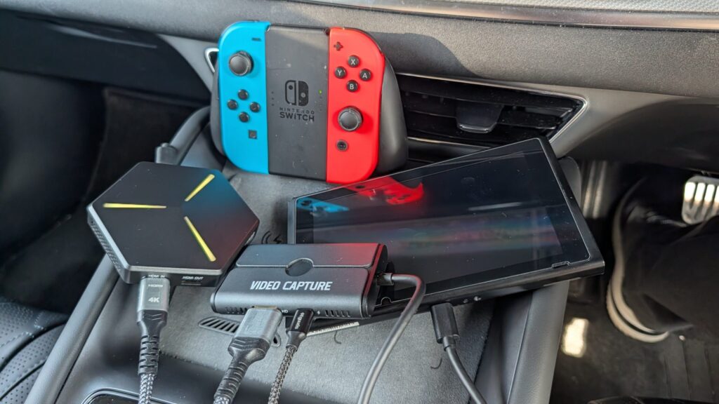 CB7 ProとキャプチャーボードとNintendo Switchのケーブル配線画像