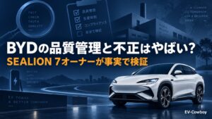 中国の車メーカーBYDの品質管理と不正はやばいのかSEALION 7オーナーが検証