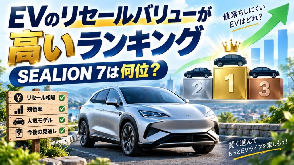 EVのリセールバリューが高いランキングとSEALION 7の順位